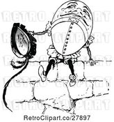 Vector Clip Art of Humpty Dumpty Sitting on a Wall by Prawny Vintage