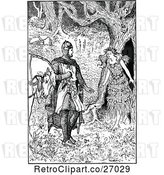 Vector Clip Art of Knight and Maiden in the Woods by Prawny Vintage
