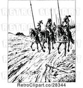 Vector Clip Art of Knights Riding on Horseback by Prawny Vintage