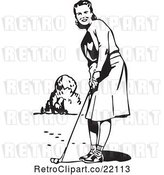 Vector Clip Art of Lady Golfing by BestVector