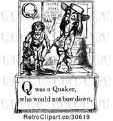 Vector Clip Art of Letter Page with Q Was a Quaker Who Would Not Bow down Text by Prawny Vintage