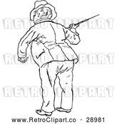 Vector Clip Art of Man with a Cane 2 by Prawny Vintage