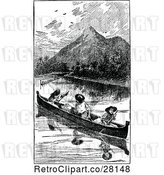 Vector Clip Art of Men in a Canoe by Prawny Vintage