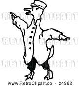 Vector Clip Art of Mr. Retro Duck by Prawny Vintage