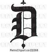 Vector Clip Art of Old English Abc Letter D by BestVector