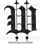 Vector Clip Art of Old English Abc Letter W by BestVector