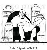 Vector Clip Art of Old Guy with Bottles by Prawny Vintage
