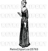 Vector Clip Art of Old Lady in a Long Dress by Prawny Vintage
