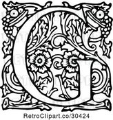Vector Clip Art of Ornate Letter G by Prawny Vintage