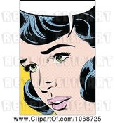 Vector Clip Art of Pop Art Black Haired Lady Talking 1 by Brushingup