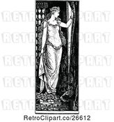 Vector Clip Art of Princess Looking out a Window by Prawny Vintage