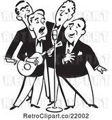 Vector Clip Art of Quartet of Singing Men with a Banjo by BestVector