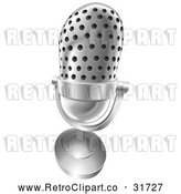 Vector Clip Art of Retro 3d Angled Desk Microphone by AtStockIllustration