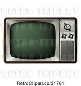 Vector Clip Art of Retro 3d Box Television by AtStockIllustration