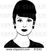 Vector Clip Art of Retro 60s Styled Lady with Beehive Hair by Pams Clipart