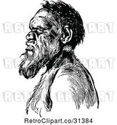 Vector Clip Art of Retro Aboriginal Guy in Profile by Prawny Vintage