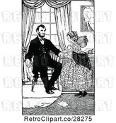 Vector Clip Art of Retro Abraham Lincoln and Girl by Prawny Vintage