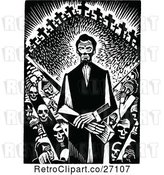 Vector Clip Art of Retro Abraham Lincoln with Crosses and Skeletons by Prawny Vintage