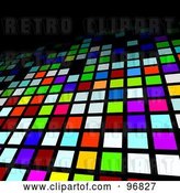 Vector Clip Art of Retro Abstract Colorful Mosaic Background Leading up and Fading into Black by KJ Pargeter