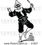 Vector Clip Art of Retro Actor in a Masked Costume by Prawny Vintage