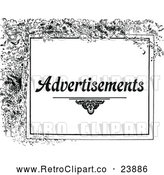 Vector Clip Art of Retro Advertisements Design with Branches by Prawny Vintage