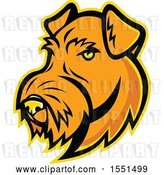 Vector Clip Art of Retro Airedale Terrier Dog Mascot Head by Patrimonio