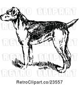 Vector Clip Art of Retro Alert Dog by Prawny Vintage