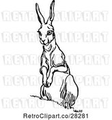 Vector Clip Art of Retro Alert Rabbit by Prawny Vintage