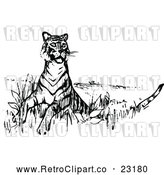 Vector Clip Art of Retro Alert Tiger by Prawny Vintage