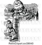 Vector Clip Art of Retro Alice and Humpty Dumpty Frame by Prawny Vintage