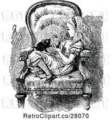 Vector Clip Art of Retro Alice and Kitten in a Chair by Prawny Vintage