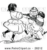 Vector Clip Art of Retro Alice Dancing with Tweedledee and Tweedledum by Prawny Vintage