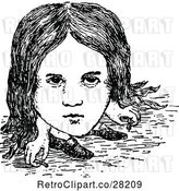 Vector Clip Art of Retro Alice with a Giant Head by Prawny Vintage