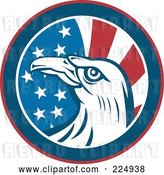 Vector Clip Art of Retro American Eagle and Flag Circle Logo by Patrimonio