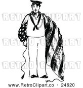 Vector Clip Art of Retro American Navy Man by Prawny Vintage