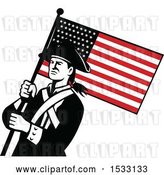 Vector Clip Art of Retro American Patriot Soldier with a Star Spangled Banner by Patrimonio