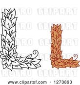 Vector Clip Art of Retro and Colored Floral Capital Letter L Designs by Vector Tradition SM