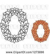 Vector Clip Art of Retro and Colored Floral Capital Letter O Designs by Vector Tradition SM