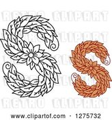 Vector Clip Art of Retro and Colored Floral Capital Letter S Designs by Vector Tradition SM