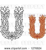 Vector Clip Art of Retro and Colored Floral Capital Letter U Designs by Vector Tradition SM
