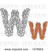 Vector Clip Art of Retro and Colored Floral Capital Letter W Designs by Vector Tradition SM
