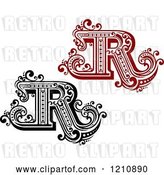 Vector Clip Art of Retro and Red Letter R by Vector Tradition SM
