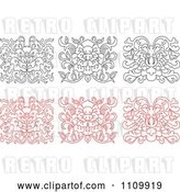 Vector Clip Art of Retro and Red Oriental Floral Design Elements by Vector Tradition SM