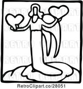 Vector Clip Art of Retro Angel and Hearts Icon by Prawny Vintage