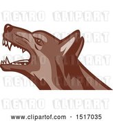 Vector Clip Art of Retro Angry German Shepherd Guard Dog by Patrimonio