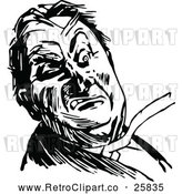 Vector Clip Art of Retro Angry Man by Prawny Vintage