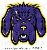 Vector Clip Art of Retro Angry Newfoundland Dog Mascot Head by Patrimonio