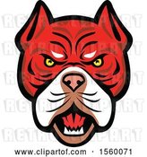 Vector Clip Art of Retro Angry Tiger Bulldog Dog Mascot by Patrimonio