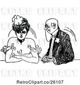 Vector Clip Art of Retro Annoyed Lady and Old Suitor by Prawny Vintage