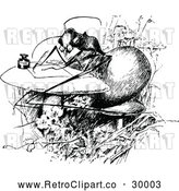 Vector Clip Art of Retro Ant Writing by Prawny Vintage